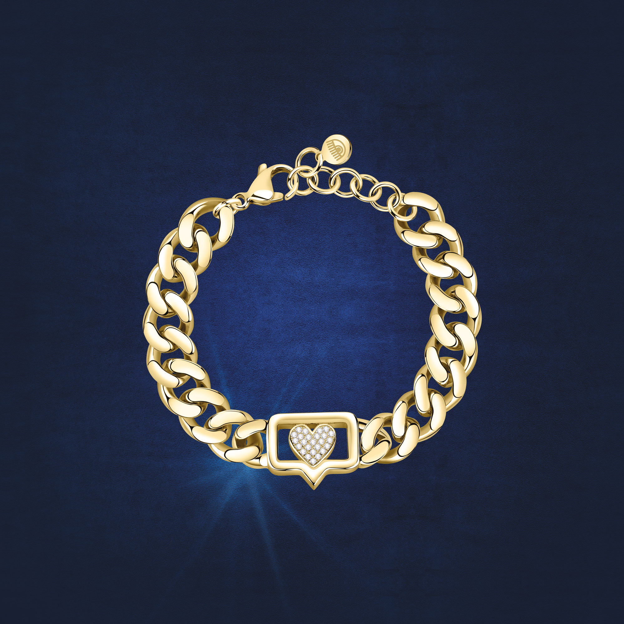 CHAIN BRAC.YG PAVE WH CZ 165+30MM