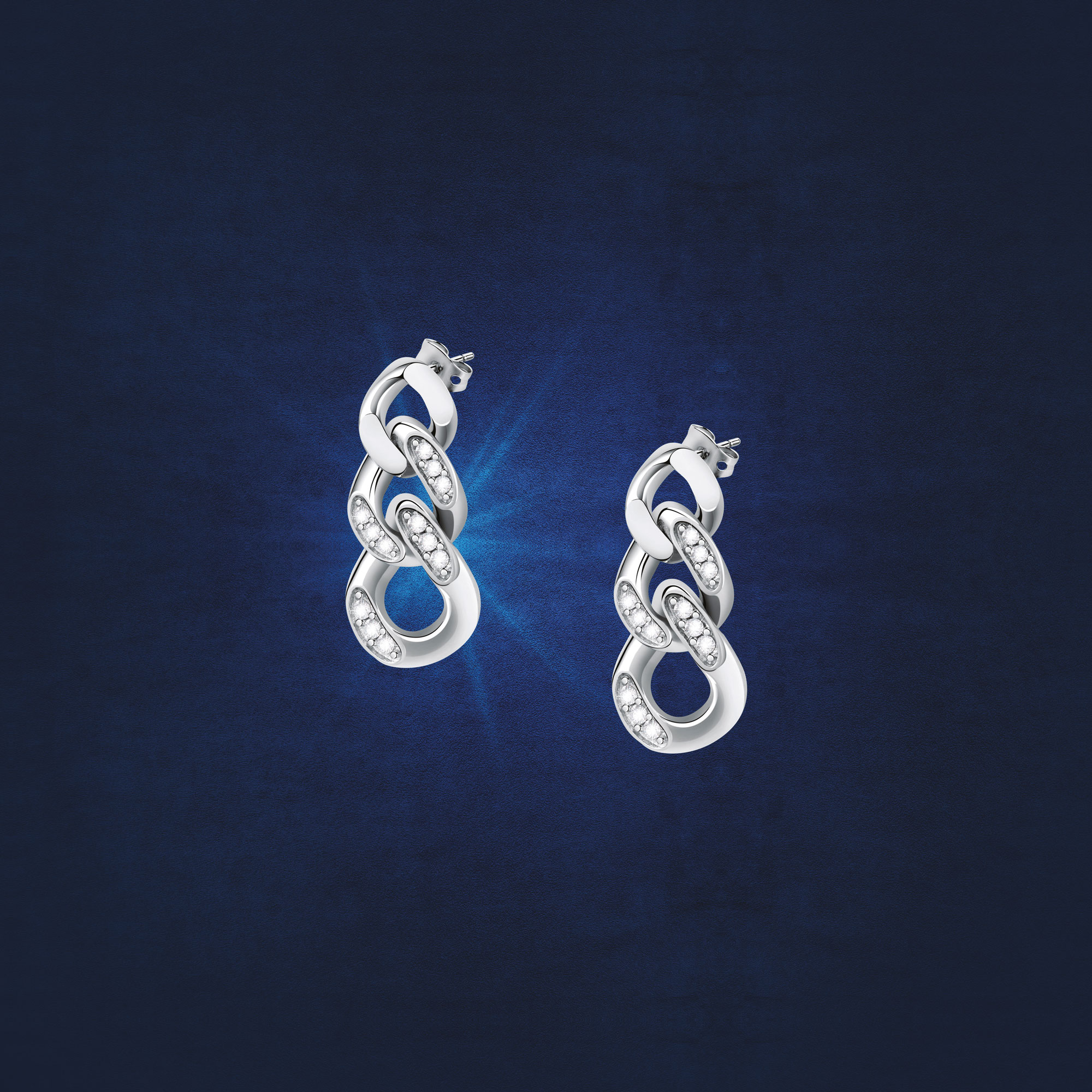 CHAIN EARRINGS SILVER 33.4MM